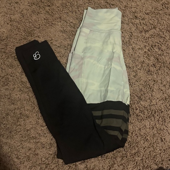 Bombshell Sportswear Pants - Black and Light Green Leggings Bombshell Sportswear xs
